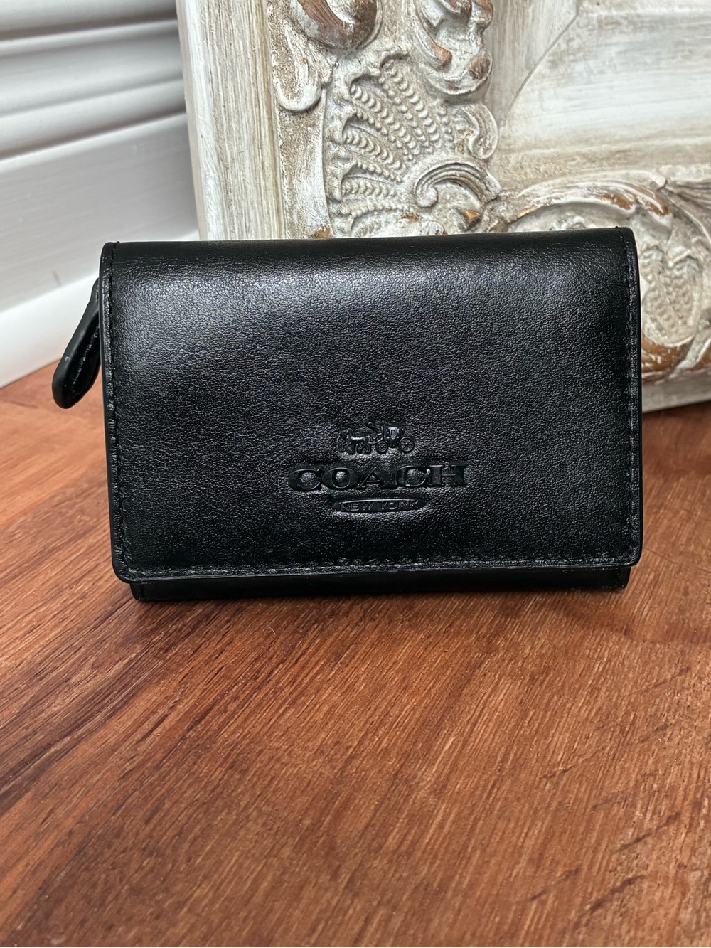 Coach Black Leather Tri-Fold Wallet: NWT